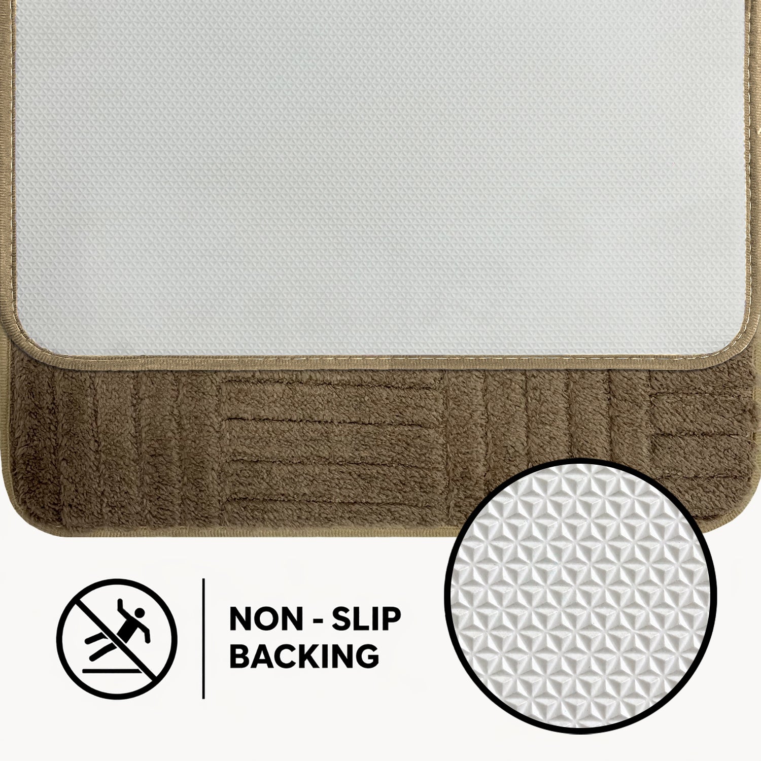 Bahrain Intersect Microfiber Bath Mat (40x58cm Coffee)
