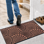 Rubber Door Mat Mosaic Textured ( 45x75 cm Brown )