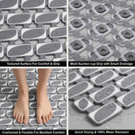 Rubber Shower Mat Ibija Pattern ( 40x70 Cm Grey )