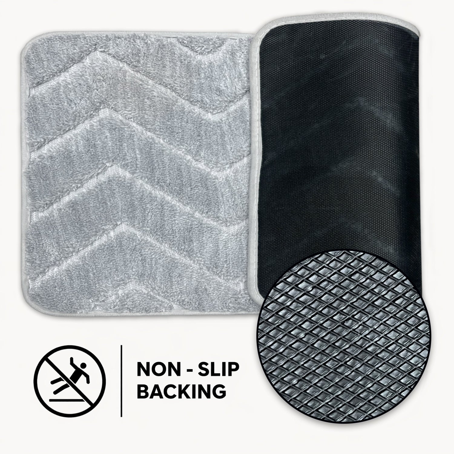Austria Zigzag Microfiber Bath Mat (41x60cm Silver)