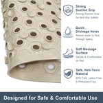 PVC Shower Mat for Bathroom Floor ( 40x70 cm, Beige )