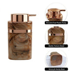 Marble Pattern Plastic Soap Dispenser For Bathroom And Kitchen Sink  ( 13.5x7 cm Brown )
