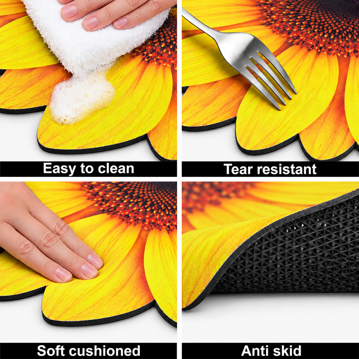 3D Rangoli Mats ( 56x56 cm, Yellow )