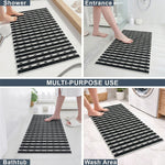 Rubber Shower Mat For Bathroom ( 38x70 Cm Black )