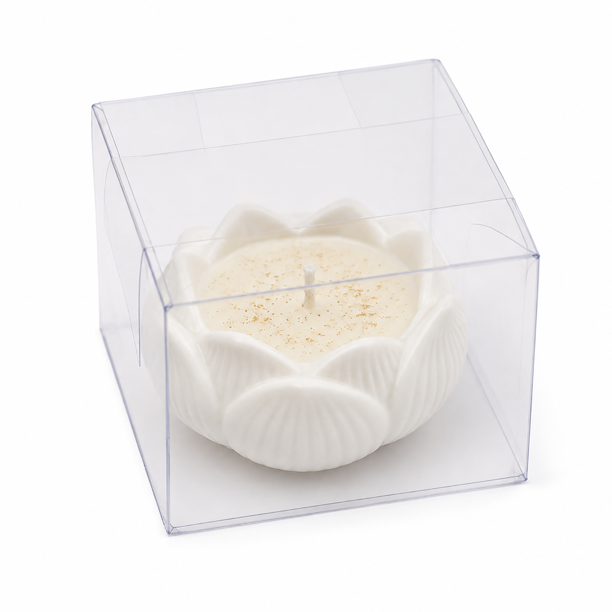 Soy Wax Decorative Lotus Candle ( White , 8 x 8 cm )
