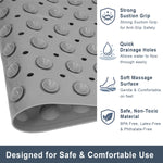PVC Shower Mat for Bathroom Floor ( 35x70 cm, Grey )