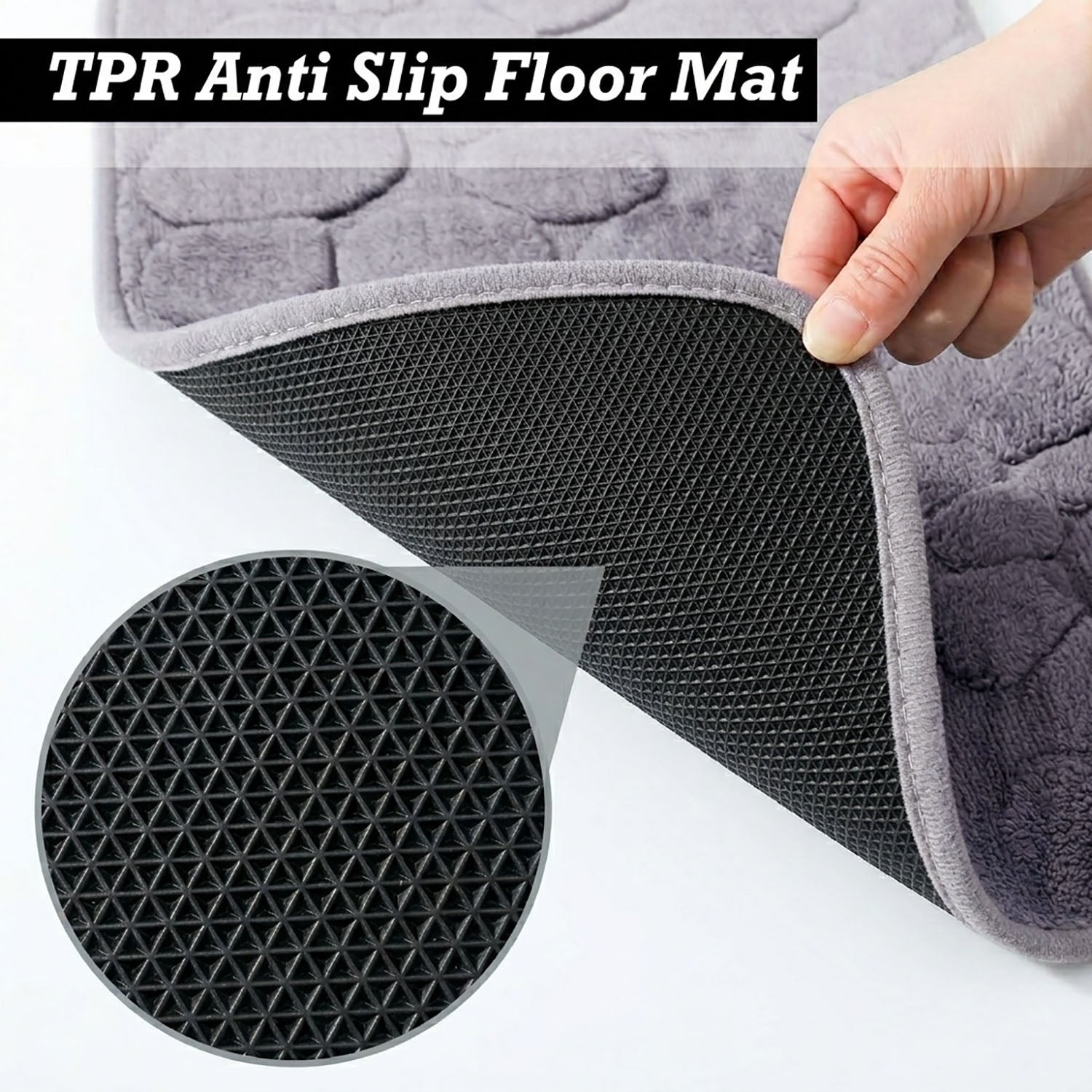 Moscow Stone Microfiber Bath Mat (38x58cm Purple)