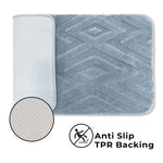 Bahrain Intersect Microfiber Bath Mat (40x58cm Blue)