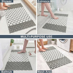 Rubber Shower Mat For Bathroom ( 37x67 Cm White )