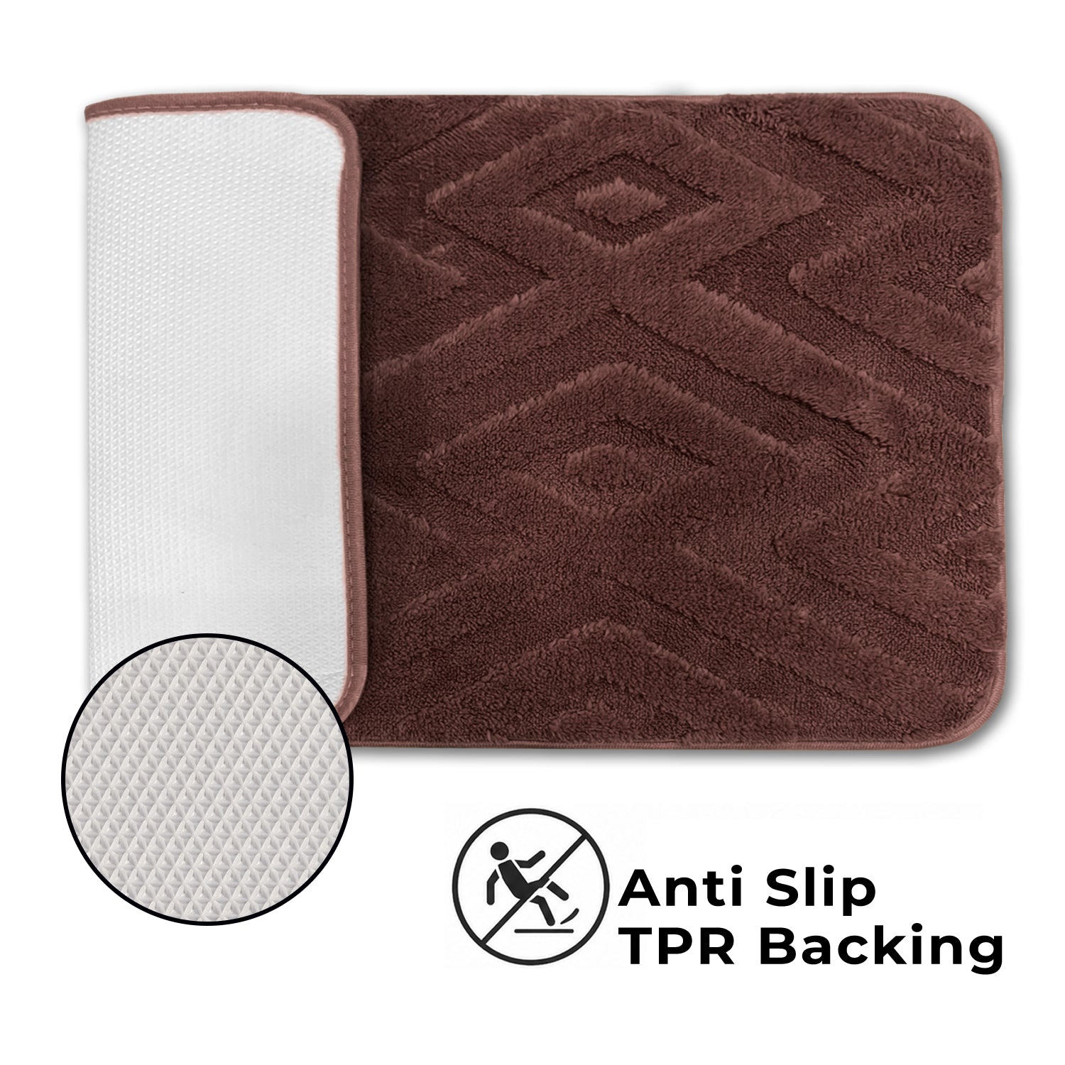 Bahrain Intersect Microfiber Bath Mat (40x58cm Wine)