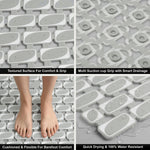 Rubber Shower Mat Ibija Pattern ( 40x70 Cm Silver )