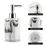 Marble Pattern Plastic Soap Dispenser For Bathroom And Kitchen Sink ( 17x8 cm White )