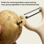 Wooden Peeler For Vegetables And Fruits Plain ( 16x7.5cm Beige )