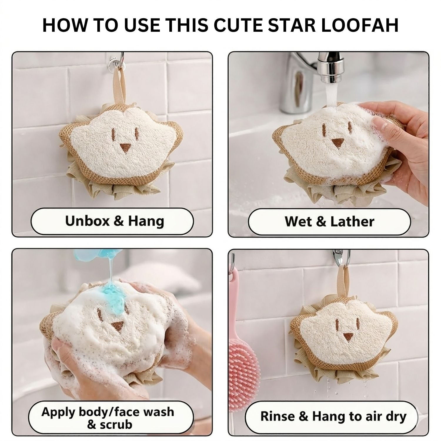 Bath Sponge For Kids And Adult ( 15x11cm )