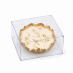 Soy Wax Decorative Lotus Urli Scented Candle With Gold Leaf Pattern ( White And Gold  , 12x12cm )