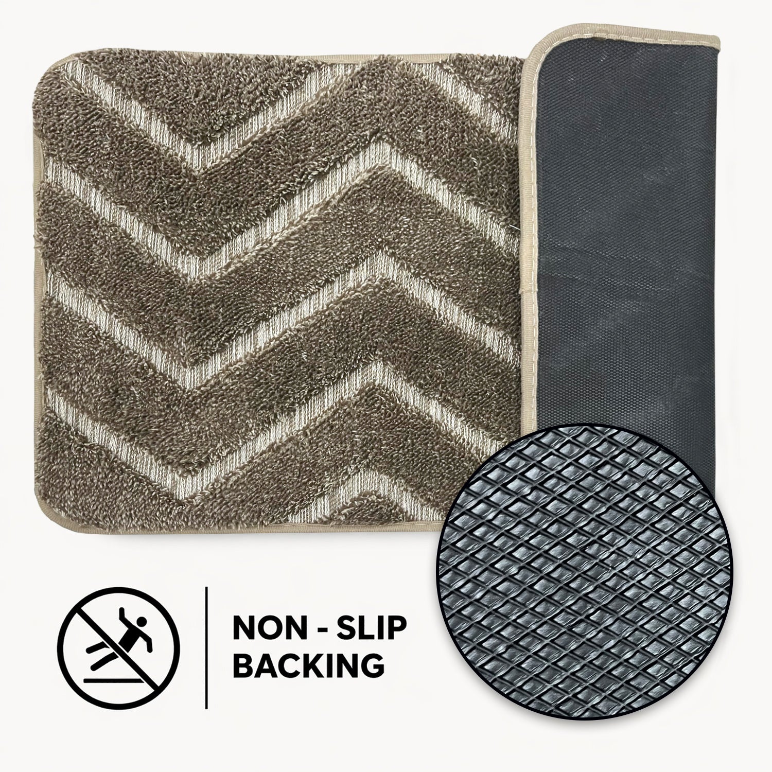 Austria Zigzag Microfiber Bath Mat (41x60cm Brown)