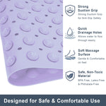 PVC Shower Mat for Bathroom Floor ( 35x70 cm, Purple )