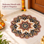 3D Rangoli Mats ( 56x56 cm, Brown )