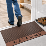 Rubber Door Mat Welcome Textured ( 45x75 cm Brown )