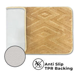 Bahrain Intersect Microfiber Bath Mat (40x58cm Gold)