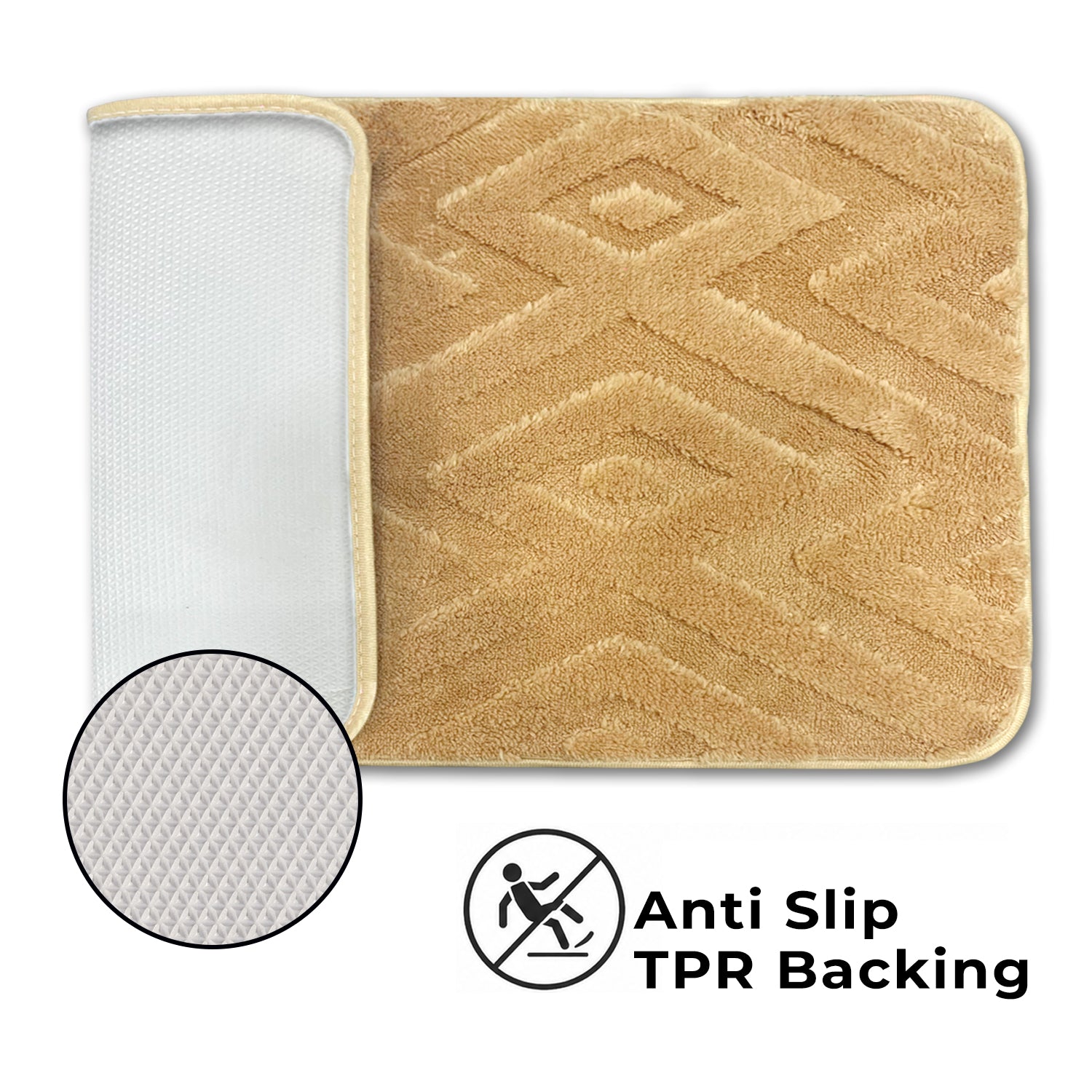 Bahrain Intersect Microfiber Bath Mat (40x58cm Gold)