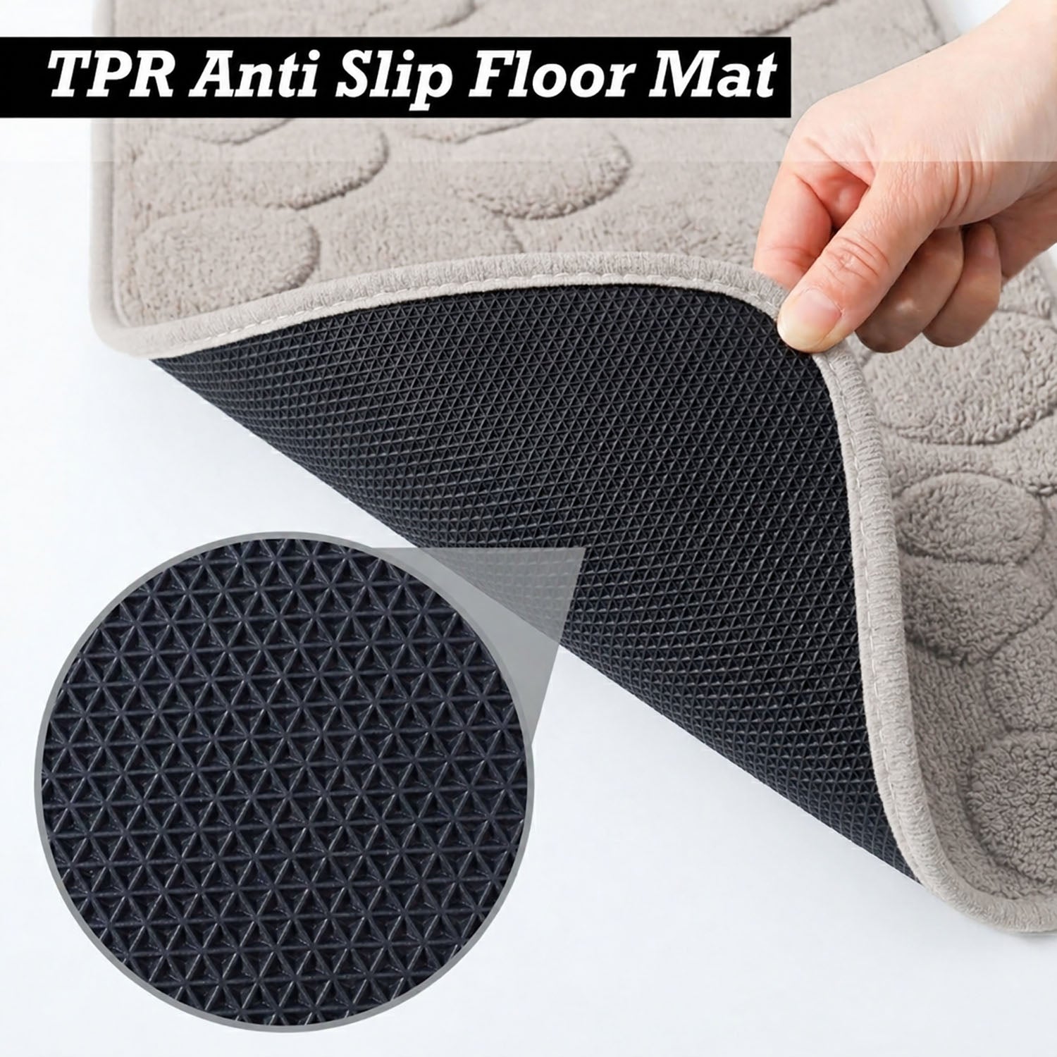 Moscow Stone Microfiber Bath Mat (38x58cm Taupe)