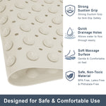 PVC Shower Mat for Bathroom Floor ( 35x70 cm, Cream)