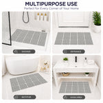 Rubber Shower Mat For Bathroom ( 40x66 Cm Silver )