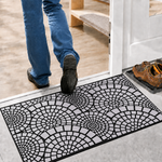 Rubber Door Mat Mosaic Textured ( 45x75 cm Silver )