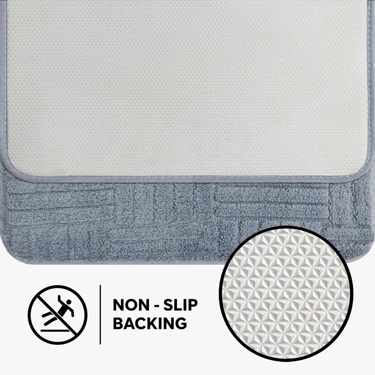 Bahrain Intersect Microfiber Bath Mat (40x58cm Sky Blue)