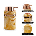 Marble Pattern Plastic Soap Dispenser For Bathroom And Kitchen Sink  ( 13.5x7 cm Yellow )