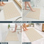 Rubber Shower Mat For Bathroom ( 38x70 Cm Beige )