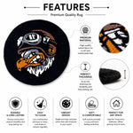 Eagle Wool Rug Tufted Decorative Accent Mat for Wall Hanging and Room Decor (24x24 cm, Black )