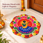 3D Rangoli Mats ( 58x58 cm, Blue )
