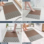 Rubber Shower Mat For Bathroom ( 37x67 Cm Brown )