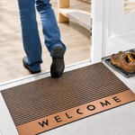 Rubber Door Mat Welcome Textured ( 45x75 cm Copper )