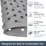 PVC Shower Mat for Bathroom Floor ( 40x70 cm, Silver )