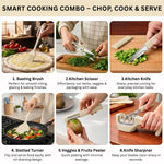Kitchen Tool Set Plastic Non-Stick Cooking Utensils For Kitchen ( Cream Solid Pack Of 6)