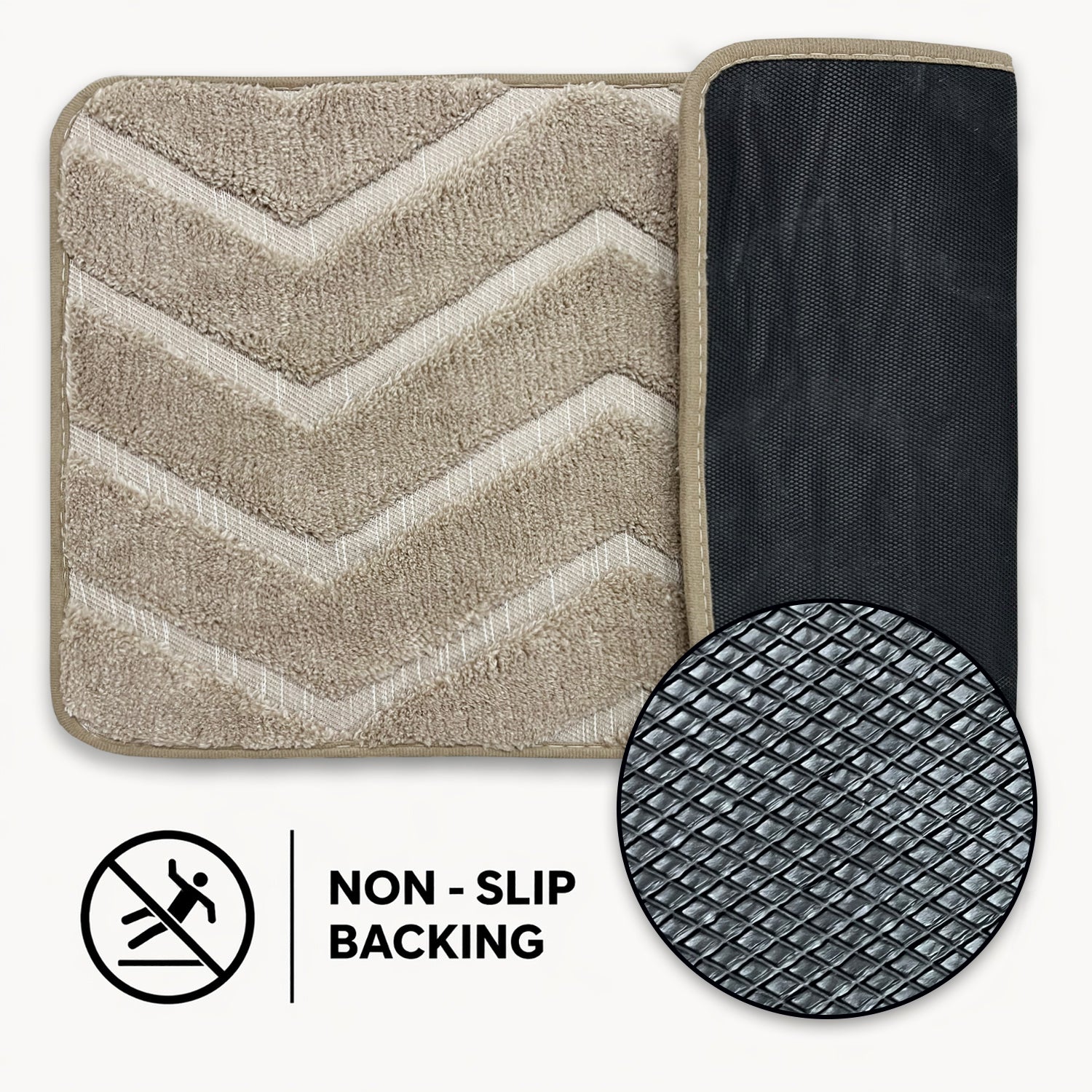 Austria Zigzag Microfiber Bath Mat (41x60cm Beige)