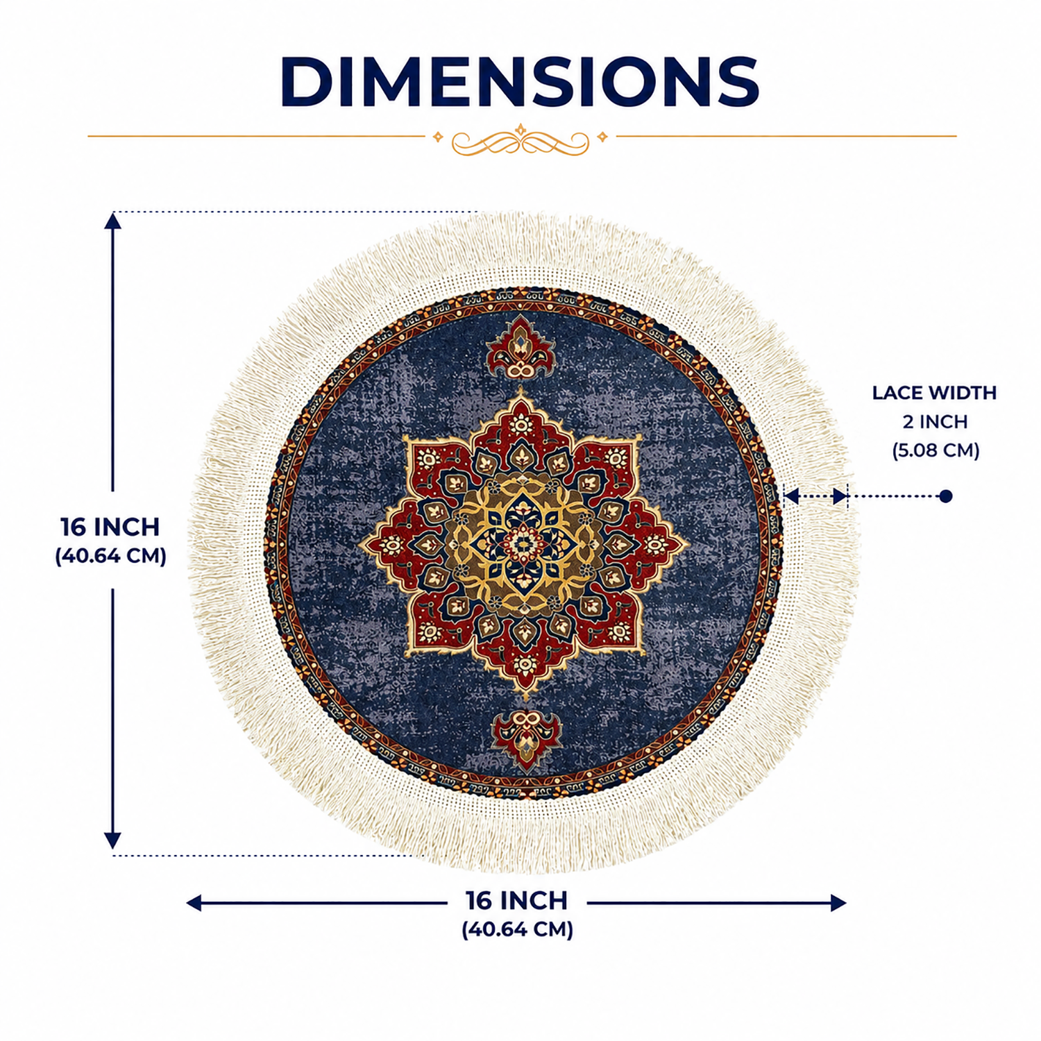 Royal Medallion Dining Table Mats ( 36x36cm, Multicolor, Set Of 2 )