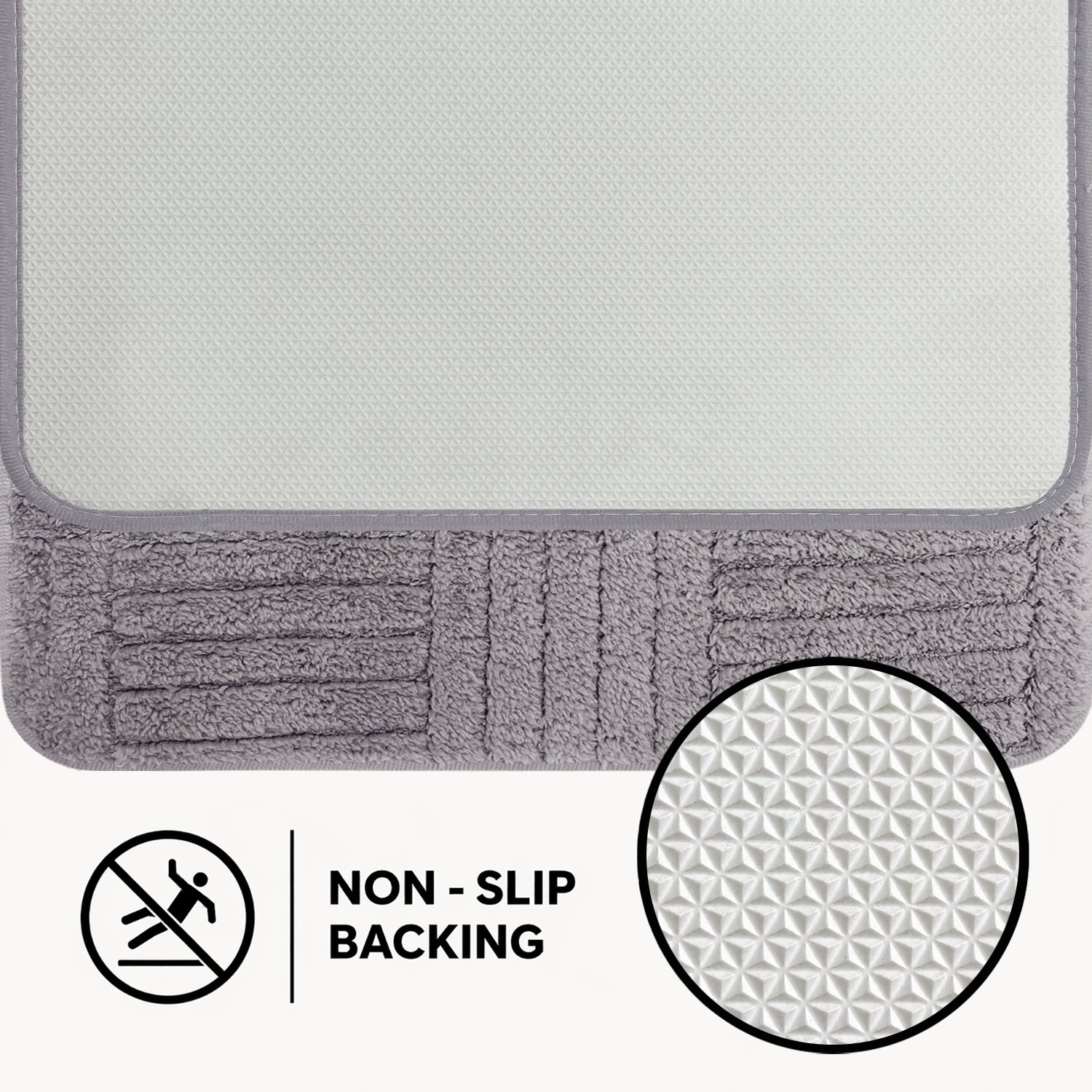 Bahrain Intersect Microfiber Bath Mat (40x58cm Grey)