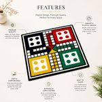 Wool Rug Ludo Board Game Pattern Unique Floor And Wall Mat  61x61 cm Multicolor