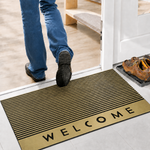 Rubber Door Mat Welcome Textured ( 45x75 cm Golden )