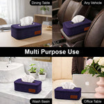 Bamboo Napkin Box Tissue Holder ( Blue, 24x14x9 cm )