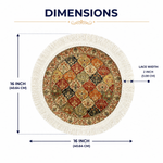 Persian Patchwork Dining Table Mats ( 36x36cm, Multicolor, Set Of 2 )