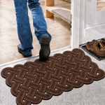 Rubber Door Mat Weave Textured ( 45x75 cm Brown )