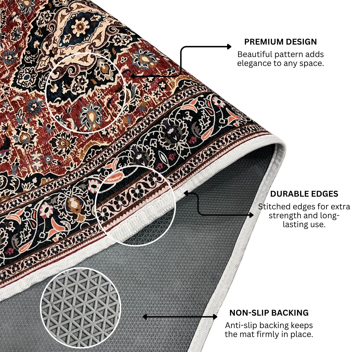 Riyasat Printed Carpet For Home And Office ( 4x6 ft,Royal Red )