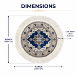 Persian Mandala Dining Table Mats ( 36x36cm, Multicolor, Set Of 2 )