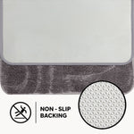 Bahrain Intersect Microfiber Bath Mat (40x58cm Multi Grey)