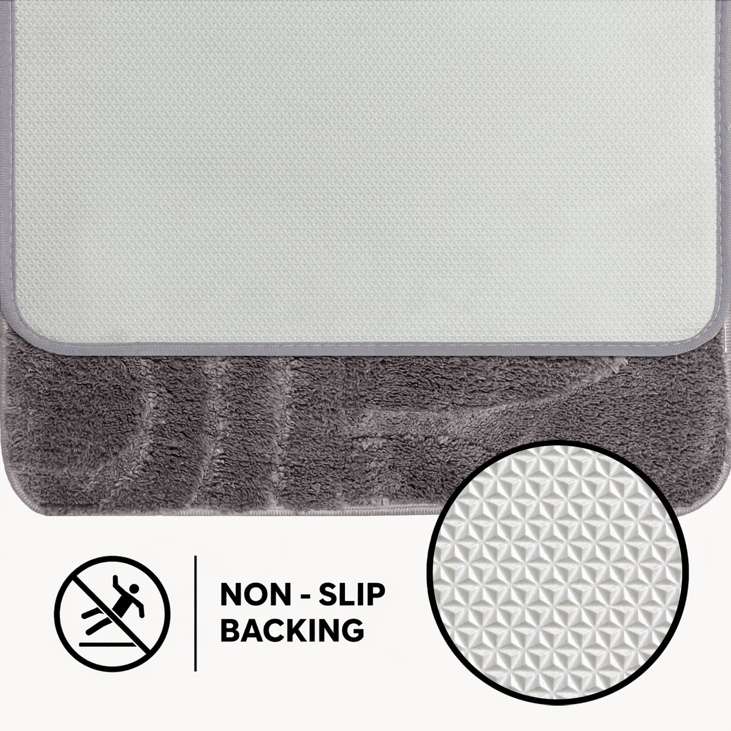 Bahrain Intersect Microfiber Bath Mat (40x58cm Multi Grey)